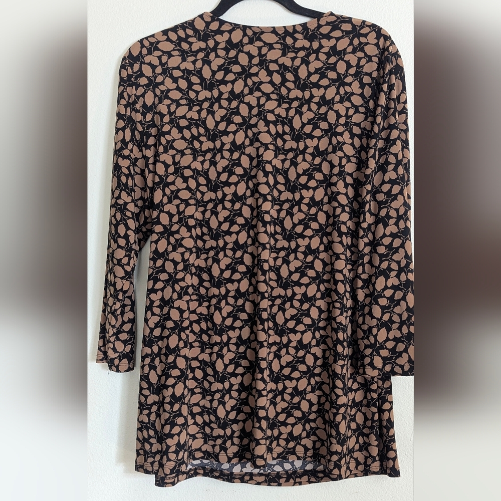 Anne Klein Leaf Print Wrap Dress Size 1x, Stretchy - Picture 7 of 8